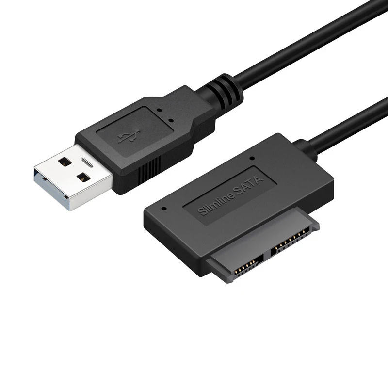  High Quality 7+6 13Pin Slim SATA to USB CD DVD Rom Optical Drive Cable Adapter Converter