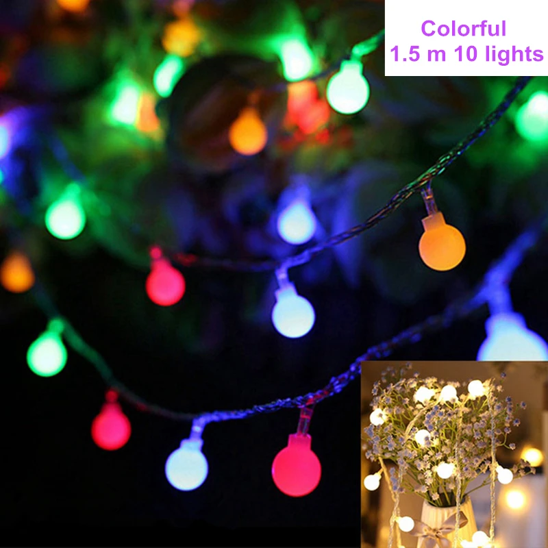 10LED mulit Украшение рождественской елки для дома 10 м 100LED гирлянда медная проволока коркер гирлянда сказочные огни Свадебный декор вечерние новогодние, B - Цвет: 10LED mulit