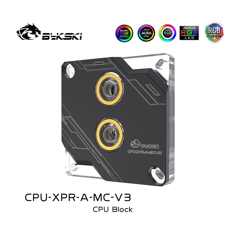 Bykski CPU XPR A MC V3 водяной блок для Intel 115X 1366 2011 2066 черный/серебристый RBW(5 В) Водяной
