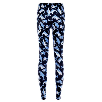 

New European and American digital printing cartoon whale type bottom trousers leggings