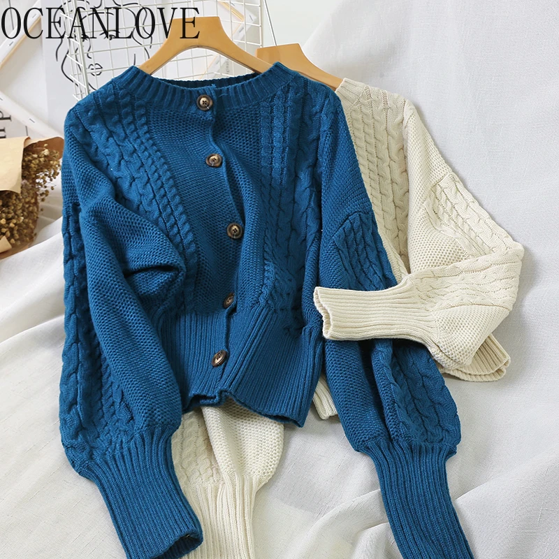

OCEANLOVE Solid Cardigans Single Breasted 2019 Autumn Women Sweaters Winter Clothes All Match Casual Chaqueta Mujer New 13079