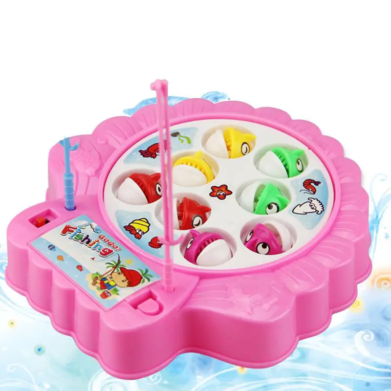 High Quality Children's Kids Fishing Board Toy Game Fish Electric Magnetic Educational Rotating