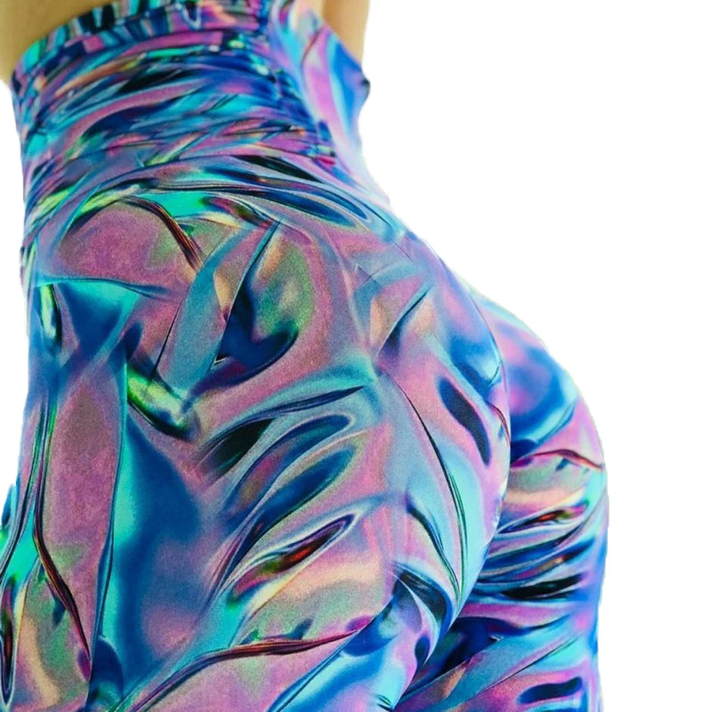 

Womens High Waist Fitness Leggings Woman Northern Lights rainbow print Legging Workout Push Up Legging Bodybuild Jegging Pants