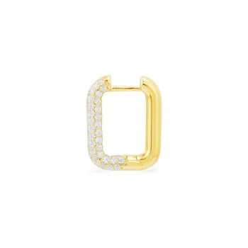 

Minimlist Punk Statement Earrings for Women Bohemian Geometric Square Hollow Cubic Zirconia Earrings Brincos Party Jewelry 1pc