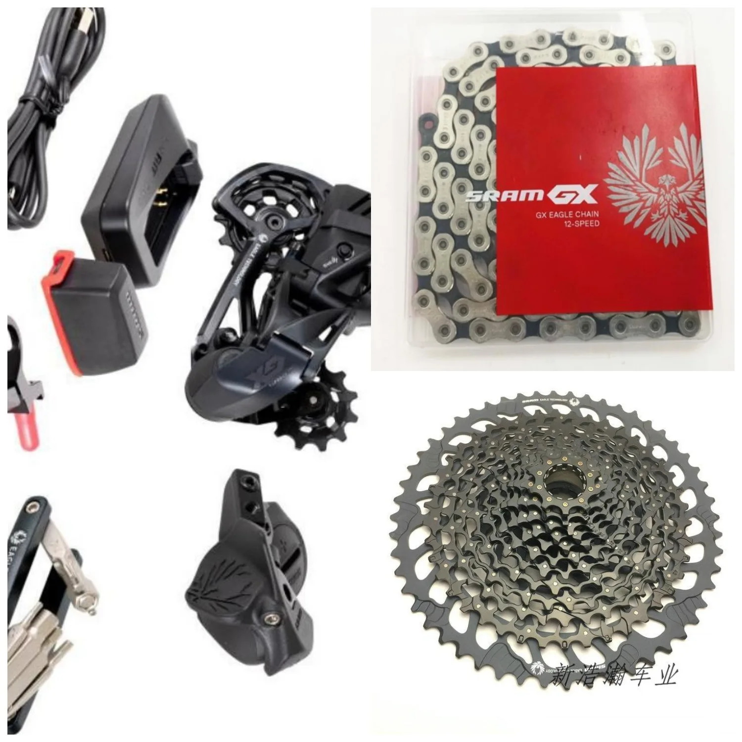Gx Eagle Axs Groupset 12S + Catena + Cassetta Mtb Bicicletta Bici