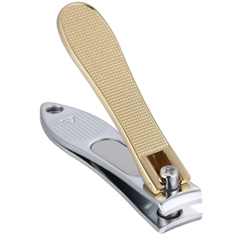 1 PC Stainless Steel Nail Clipper With Nail File Quality Manicure Cutter Trimmer Gold Edge Letters Carve nail clipper nail clippers