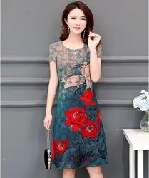 2019 летнее Новое Стильное модное корейское женское платье средней длины приталенное элегантное базовая юбка с принтом