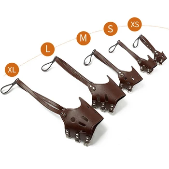 

Adjustable PU Leather Dog Muzzle Anti Bark Bite Chew Dog Training Products For Small Medium Large Dog Outdoor Pet Products XS-XL