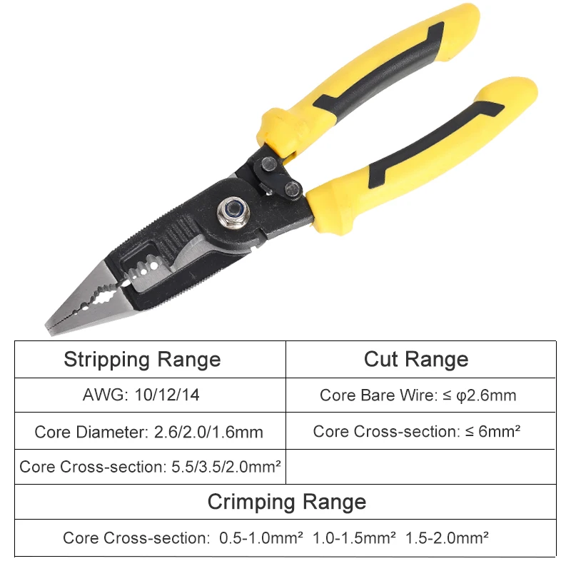 Multi-functional Wire Splitting Pliers Crimper Cable Cutters Tool Neu 