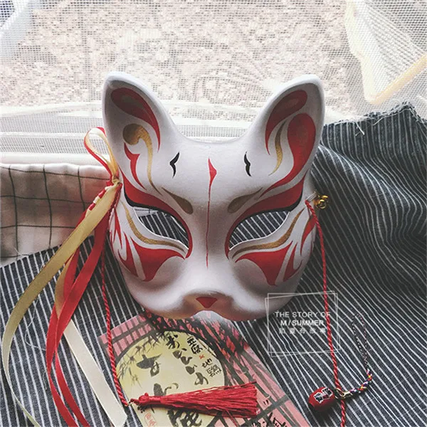 Японский персональный Лисий маска ручная роспись Grandmaster of Demonic Cultivation Wei Wuxian Fox маска Хэллоуин косплей фото реквизит - Цвет: D