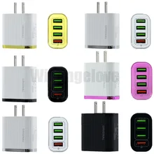 20 шт./лот EU/US адаптер qc3.0 4 порта 3.1A Мульти USB зарядное устройство US дорожное зарядное устройство адаптер питания для i Phone X 8 Быстрый Настенный адаптер