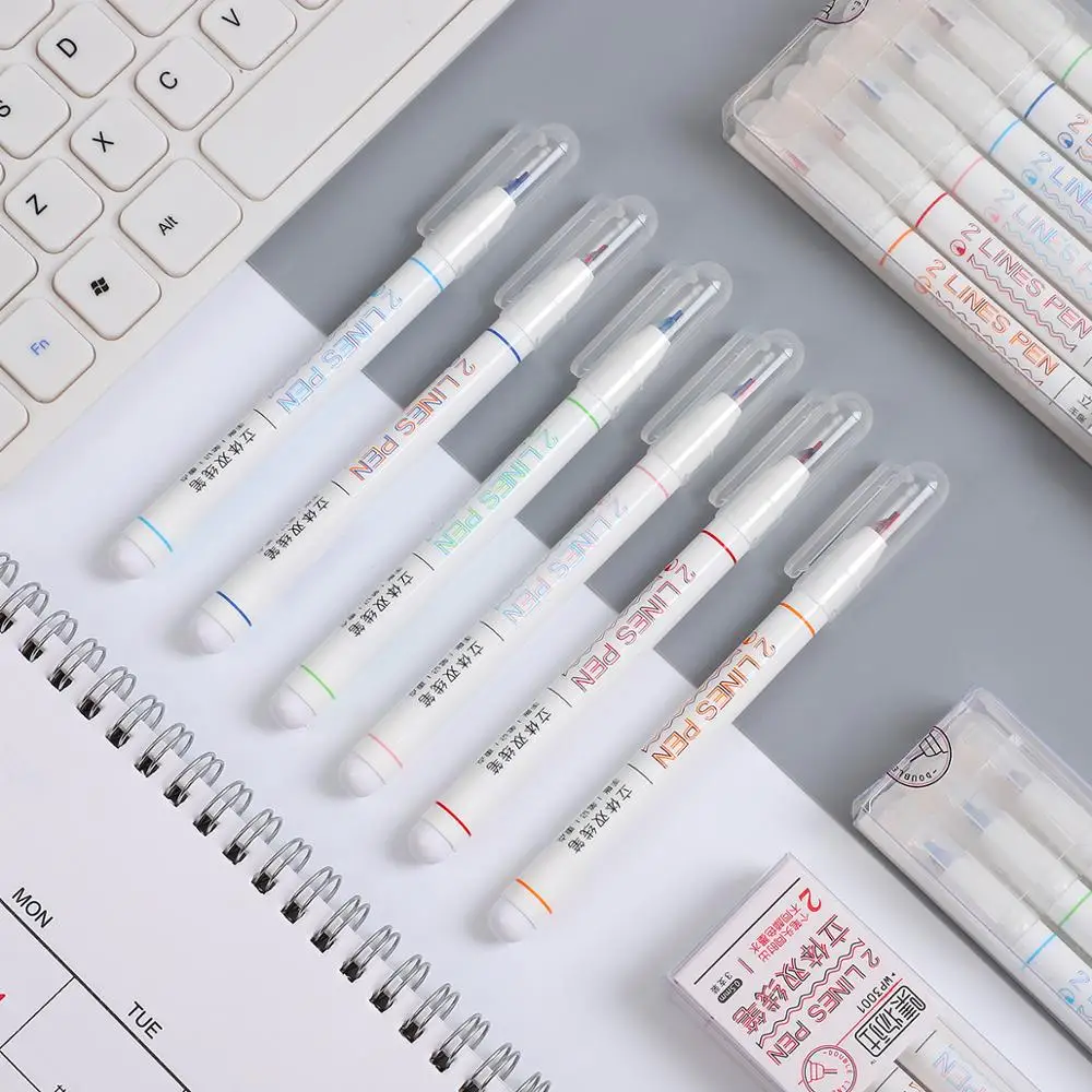 

3pcs or 5pcs/set Double Lines Art Markers Pen Out Line Pen Liner Marker Fineliner Calligraphy Lettering Pen Color Drawing Pens