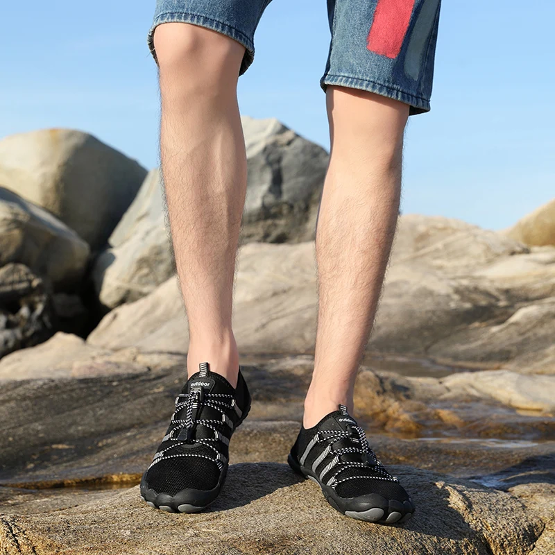 Мужская пляжная водонепроницаемая обувь большого размера; дышащая быстросохнущая обувь для плавания; уличная рыболовная прогулочная функциональная обувь с пятью пальцами