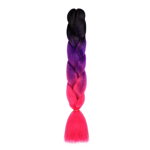 Synthetic jumb Braids Ombre Braiding Hair Extension Box Braid Hair Pink Purple Yellow Golden Colors hair 24inch kanekalons hair B51