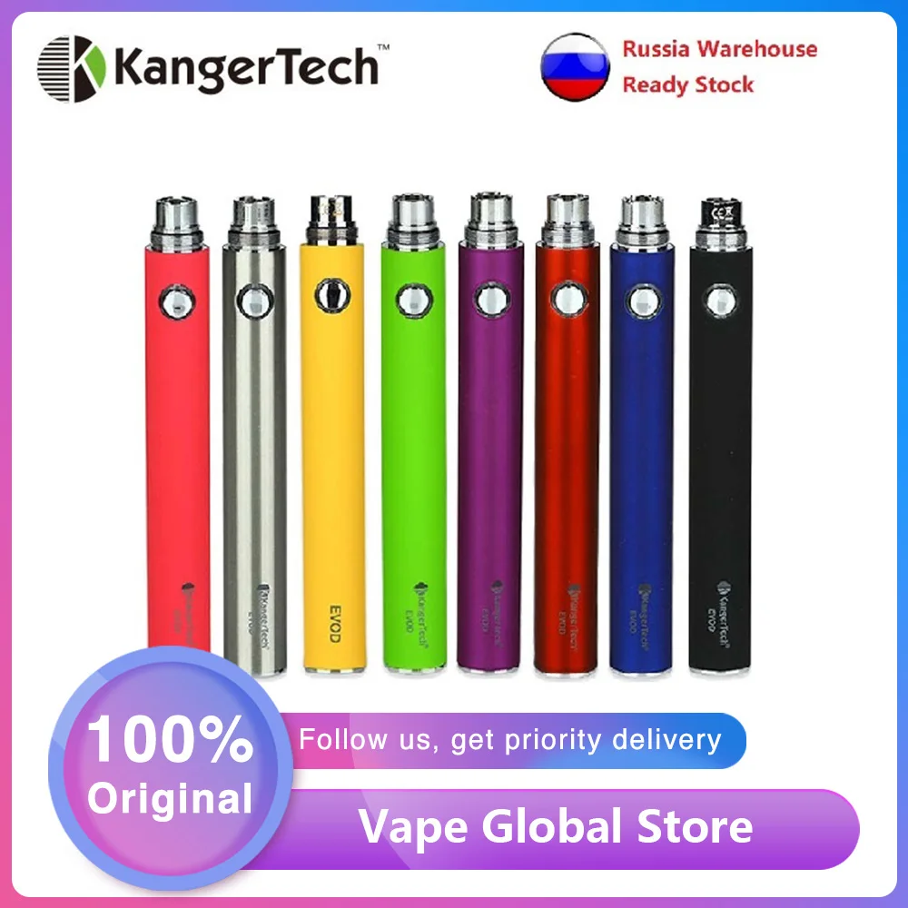 100% оригинальный ручной аккумулятор Kangertech EVOD встроенный 1000 мАч для 8 часов вейпа