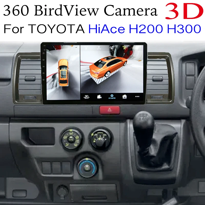 

Автомобильный мультимедийный плеер для TOYOTA HiAce H200 H300, GPS, радио, навигация, встроенный CarPlay 360, с изображением птичьего полета, 3D