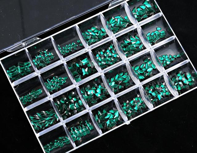 Multi Nail Rhinestones Kit Flatback 240pcs Alloy Charms (Neon,Pink,AB,Blue) Glass Jewelry Nail Art Crystal Box 2022