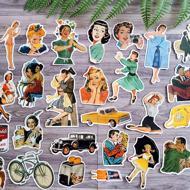 46 шт./пакет Винтаж Леди Аксессуары для девочек Стикеры DIY ремесло Скрапбукинг альбом журнал хлама Happy planner декоративные Стикеры s