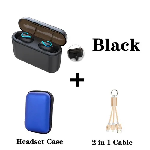Мини Bluetooth 5,0 наушники для samsung S5 6 7 s 7edge 8 8 Пий 9 9 Размер 10; плюс 10 плюс A6, 7, 8, 9, 10, 20e 30 40 50 60 70 Беспроводной наушники - Цвет: add blue bag cable