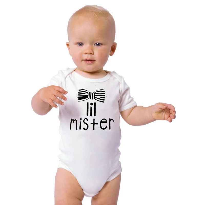 Lil Mister/боди для новорожденных с принтом; милый боди с короткими рукавами для маленьких мальчиков; ползунок комбинезон Детский комбинезон хлопок; наряды