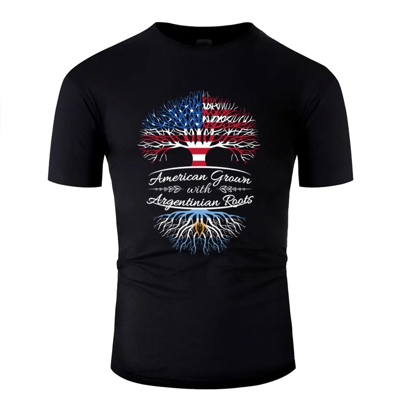 

Printed American Grown With Argentinian Roots Tshirt Men Letter Mens Tshirts Leisure Oversize S-5xl