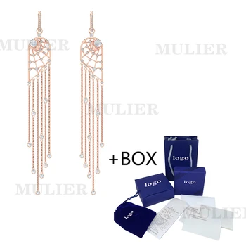 

MULIER PRECISELY series Exquisite Rose Gold Pendant Earring 5499889 Unique Flow Line Spider Mesh Design lady Matching Preferred