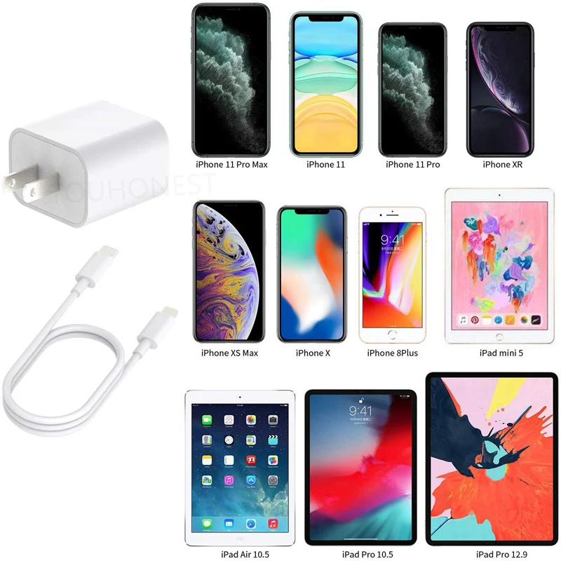 65 watt fast charger 18W PD Wall Charger USB C Power Adapter Type C EU US UK AU Plug USB C to C Cable for Samsung Huawei iPhone 11 Pro XR XS Max 65 watt charger mobile