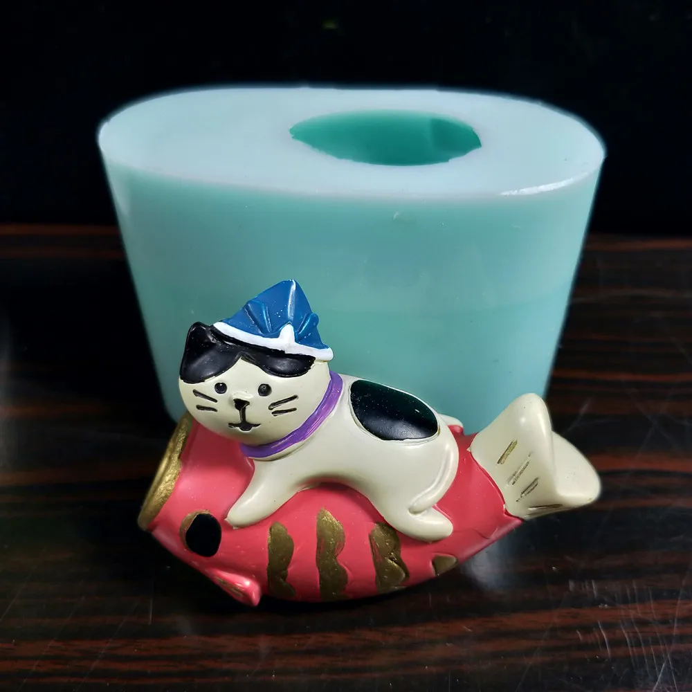 4 Lucky cat, форма для цемента, ароматический гипс, руководство, сделай сам, силиконовая форма, смола, форма для свечей, форма для эпоксидной смолы, литьевая форма для полимерной глины - Цвет: 4