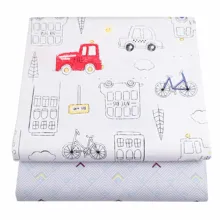 Syunss цветов, хлопковая ткань с принтом в виде машины и серой сетки для лоскутного шитья, детские кроватки, тканевые подушки, одеяло для шитья, Tissus