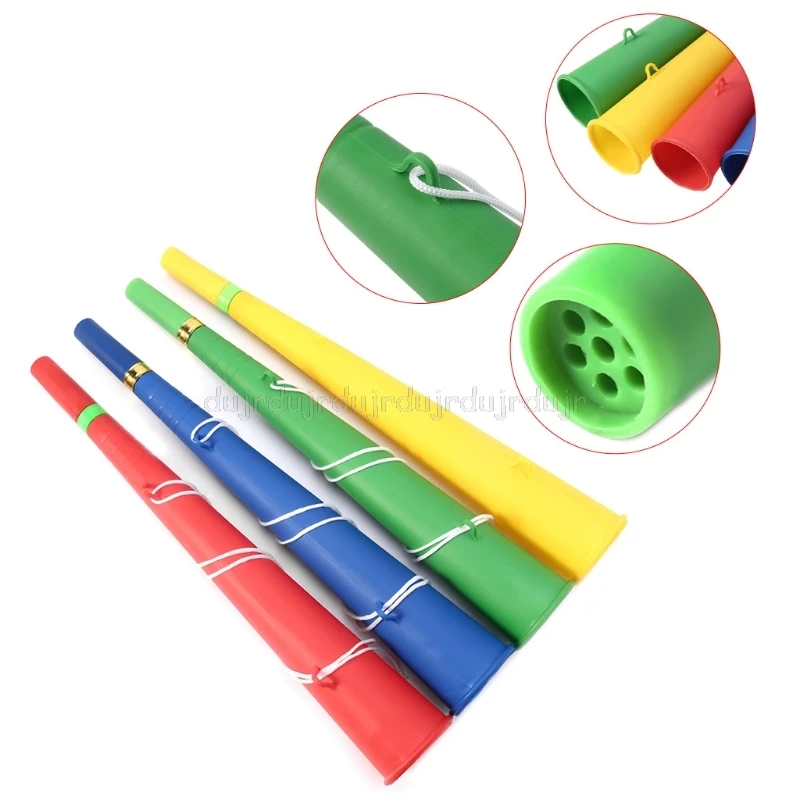 Красочные пластиковые футбольные игры веер Cheer вечерние Рога Vuvuzela малыш Трубач-игрушка Музыкальные инструменты D11 19 Прямая поставка