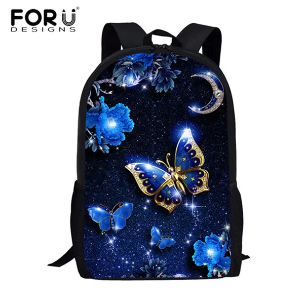FORUDESIGNS/детей школьные сумки 3D Красота бабочка животный принт 3 шт./компл. Детские рюкзаки для девочек Для женщин школьный рюкзак, школьный рюкзак - Цвет: HME713C