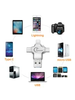 tf כרטיס sd Ingelon מתכת 4 ב 1 מתאם SD כרטיס קורא microSD זיכרון OTG כרטיס עבור iPhone iOS tipo ג Reader TF USB3.0 טלפון אנדרואיד מיקרו (5)