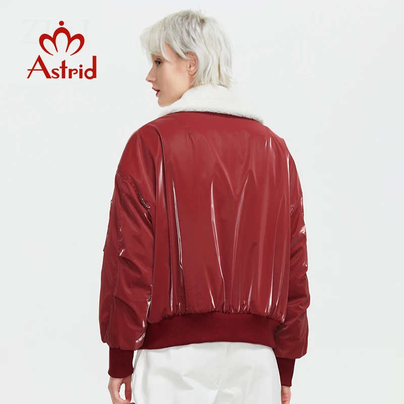 Astrid 2022 여성 가을 겨울 자켓 여성 parkas 여성 Overcoat Red padded coats 패션 모피 가죽 Outerwear girls