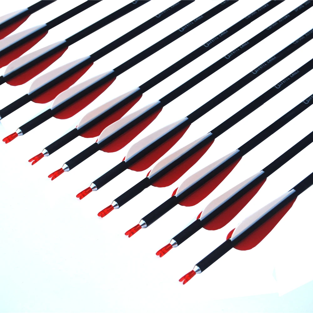 6/12/24pcs 28inch/30inch/31inch Archery Carbon Arrow 500 Spine For Compound Bow Recurve Bow Arrow Hunting Accessories