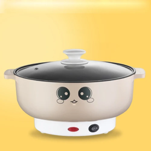 Without steamer EDTID многофункциональная электрическая плита мини нагревательная сковорода антипригарный горячий горшок лапша рисовая Пароварка на пару яйца суповый горшок 1.5л ЕС США - Цвет: Without steamer