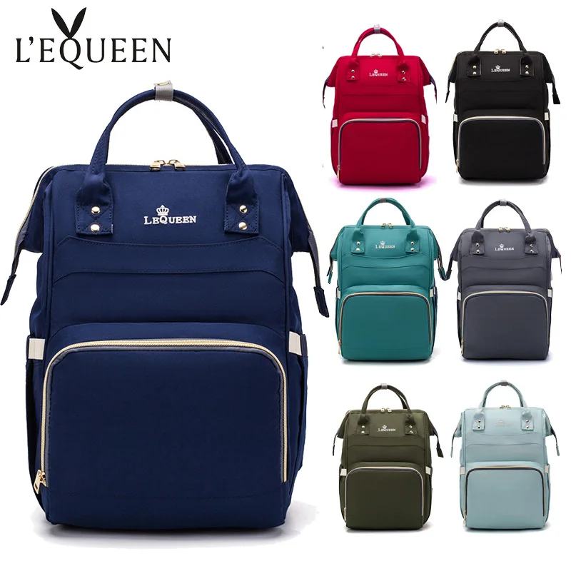 

Lequeen Diaper Bags Waterproof Mummy Backpack Polyester Baby Bag Large Capacity Infant Nappy Backpacks Insulation Mommy Bag