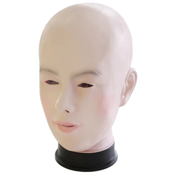 

Realistic Gender Reveal Beauty mask wig latex female gay Human Skin girl Party Disguise Self Masks with False overhead Halloween