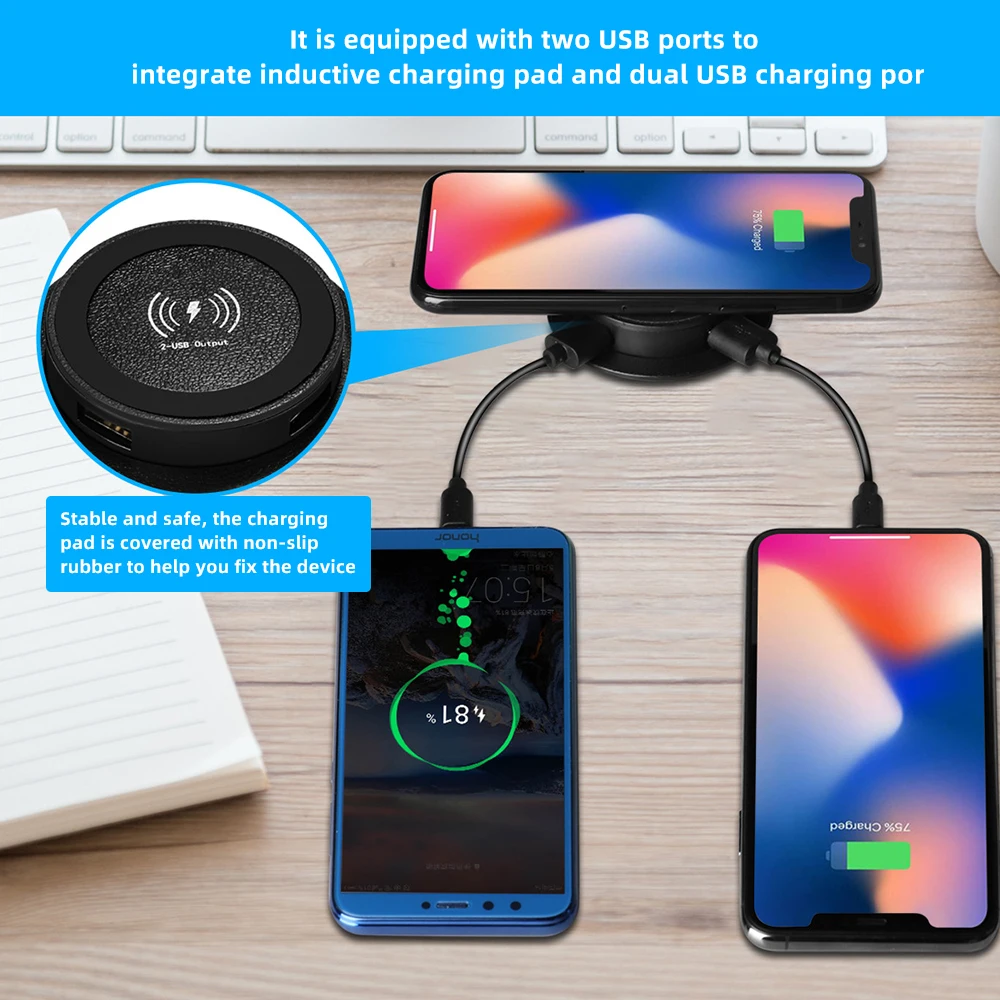Встроенное Быстрое беспроводное зарядное устройство USB 18 Вт совместимый