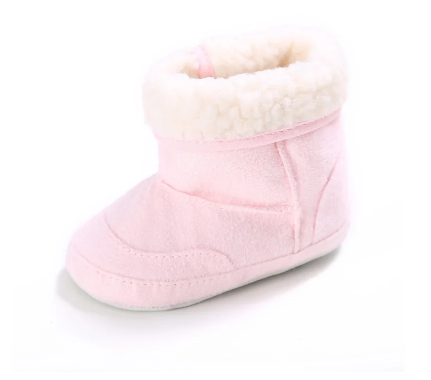 pink Детские ботинки для малыша, Мокасины, для детей от 0 до 18 месяцев, с высоким верхом, искусственная кожа, для младенцев, первые шаги, мягкая подошва, обувь для девочек, обувь для новорожденных, детская кроватка - Цвет: pink