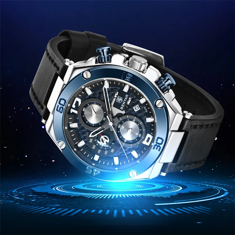  BENYAR New Mens Watches Top Brand Luxury Military Army Chronograph Watch Men Quartz Waterproof Spor