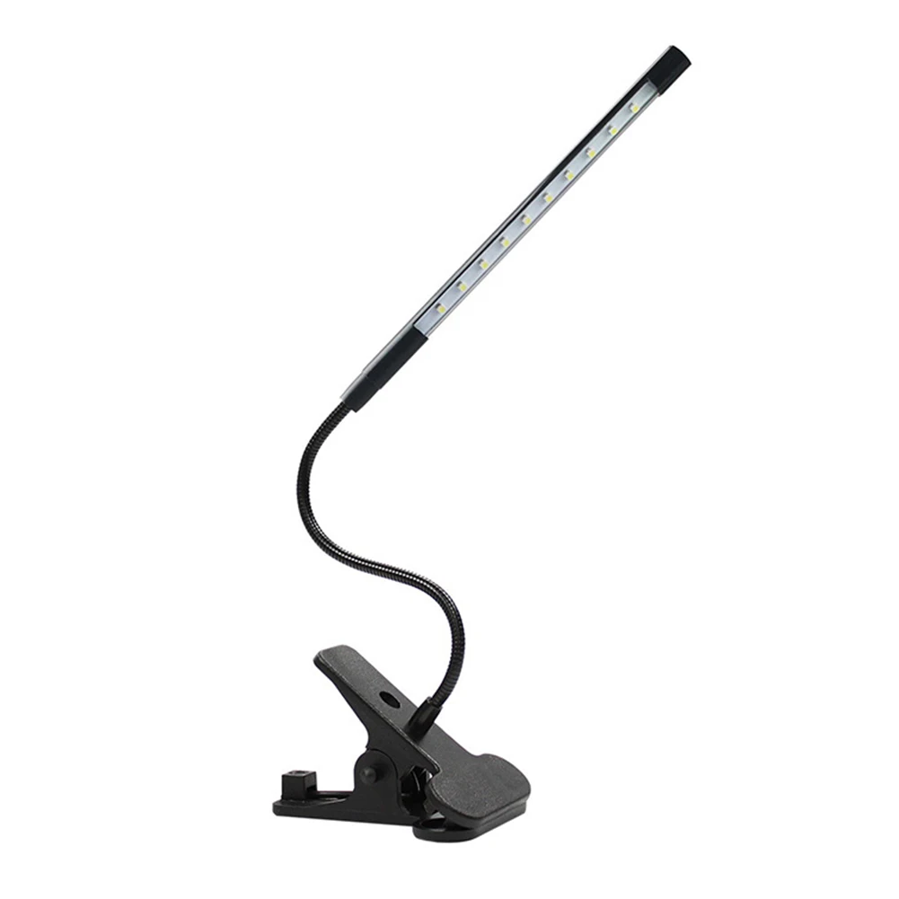 

1.5W 10LEDs Eye Protect Clamp Clip on Light Table Lamp USB Charging Powered LED Rotatable Desk Lamp Reading Writing Lights