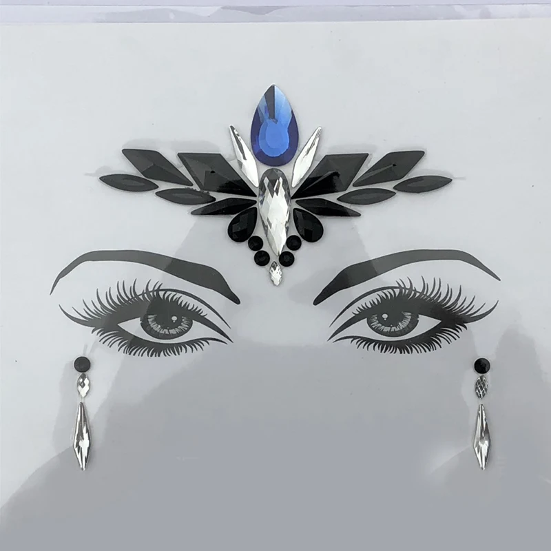 Adhesive Face Gems Rhinestone Temporary Tattoo Jewels music Festival Party Body Glitter Stickers Flash Temporary Tattoos Sticke