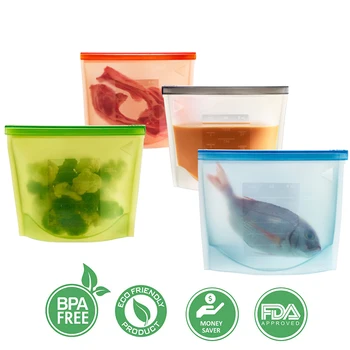 

Reusable Silicone Food Fresh Bag Vacuum Sealer Meat Milk Storage Bags Produce bags Refrigerator Foods storage bag