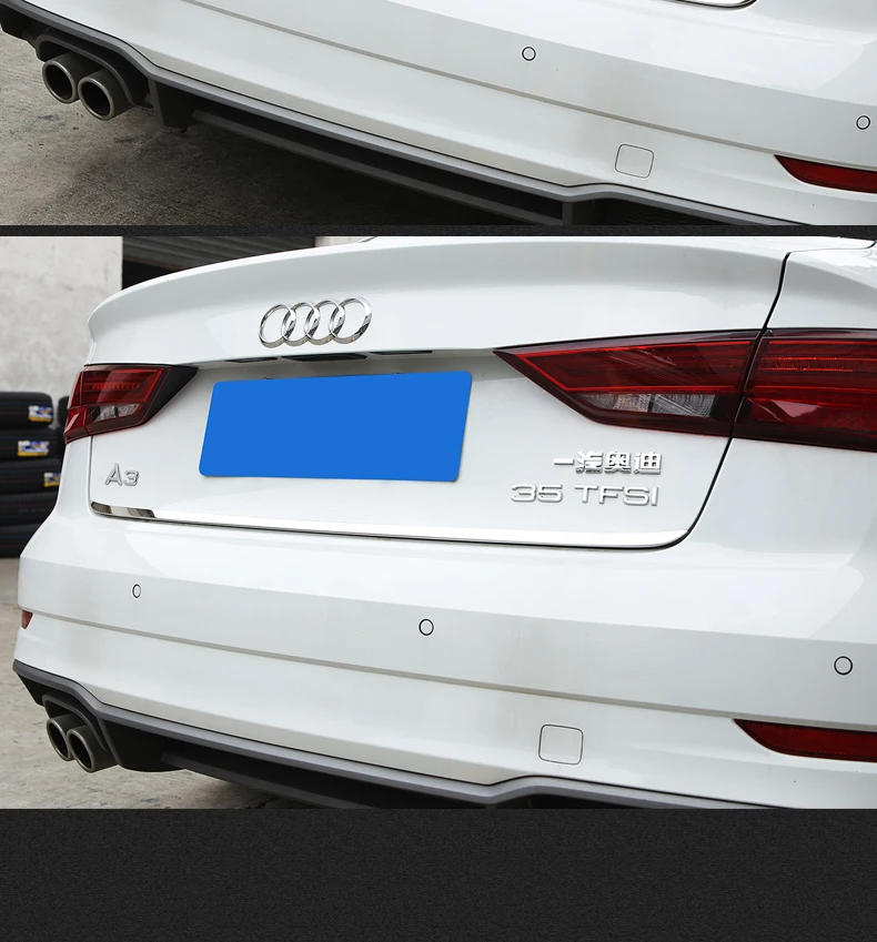 Awins автомобильный Стайлинг для Audi A3- 1 шт. нержавеющая сталь три отсека автомобиля задний багажник Накладка крышка хвост ворота крышка