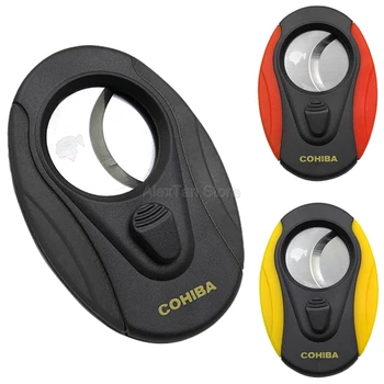 

COHIBA Creative Double Blades Stainless Steel Cigar Cutter Sharp Plastic Zigarre Cutter Sigaar Scissor New