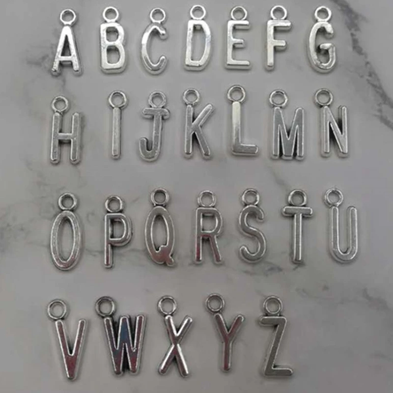 20 двухсторонняя буквы (A-Z) кулон с инициалами насквозь для изготовления ювелирных