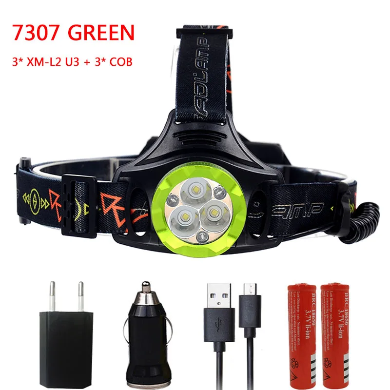 F Litwod Z207307 CREE XHP70 30000LM светодиодный налобный фонарь PK 3 шт. CREE 3* XM-L2 U3& 3* COB фонарь - Испускаемый цвет: F