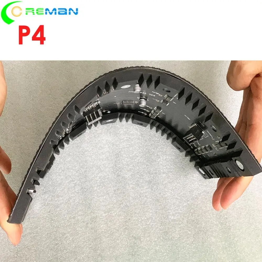 

Free shipping creative led display module p4 , full color soft flexible curve led display panel module 64*32