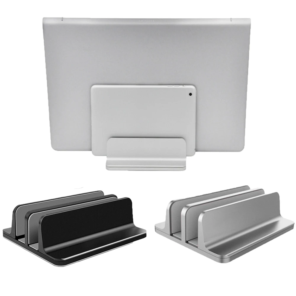 2 слота Регулируемая вертикальная подставка для ноутбука книжная полка из