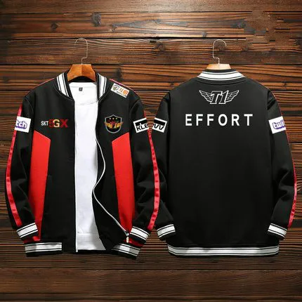 Black 3 Skt T1 S9 командная форма Faker толстовки на молнии хлопок бейсбол плюс бархат толстовки Верхняя одежда зимняя мужская повседневная свободная теплая куртка - Цвет: Black 3